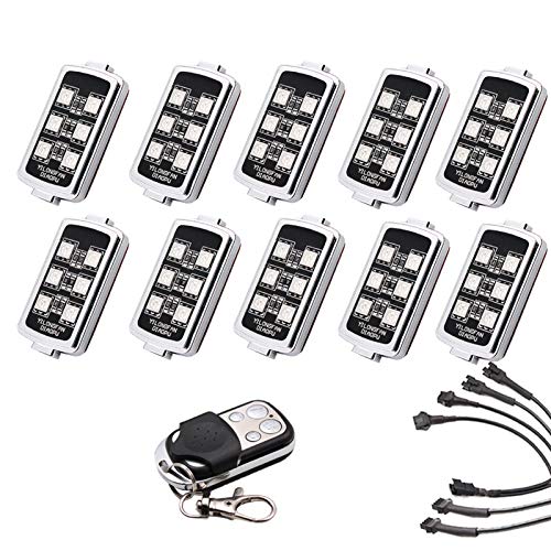 10 PODS Motorcycle LED Accent Underglow Neon Light - Motorbike Colorful Ground Effect Atmosphere Lights with Remote Control for Street Glide Ultra Classic Honda Kawasaki Suzuki Ducati Polaris KTM BMW