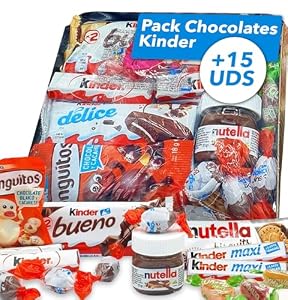 Super Bandeja Chocolates Kinder - Conguitos. +15 Chocolates. El Regalo Ideal de Día de la Madre, San Valentín, Cumpleaños, Bodas, Bautizos. Pack de Chocolates Kinder - Conguitos