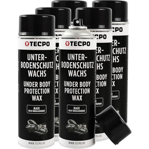 TECPO Wachs Unterbodenschutz Spray 6X 500ml Unterbodenschutzwachs Karosserieschutz Wachsunterbodenschutz Steinschlagschutz Wax Schutzwachs Rostschutz Wachskorrosionsschutz
