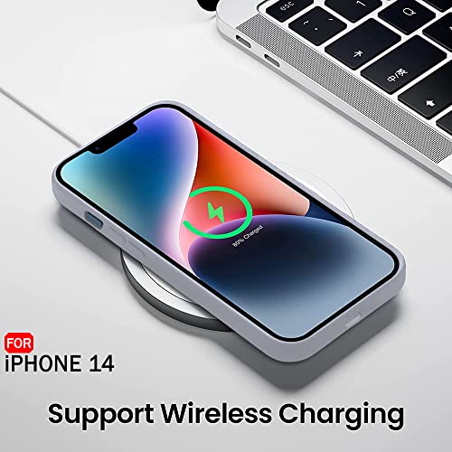 Image of TheGiftKart Liquid Silicone Back Cover Case for iPhone 14 | Soft Micro-Fibre Lining Inside | Camera & Screen Protection | Shockproof Back Cover Case for iPhone 14 (Silicone, Mist)
