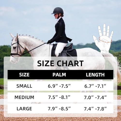 Amoy Luvas de equitação femininas, respiráveis, elásticas, para mulheres, jovens, meninas, ciclismo
