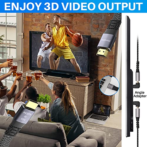 Flat Hdmi Cable (2 Pack, 4Ft+ 4Ft), 4K Hdmi High Speed Braided Cord, Pure Copper, Supports 4K@60Hz 2160P 1080P Hdr Hdcp 2.2 Arc Full 3D (With 25 Ties And 2 Hdmi Adapters)- 4 Feet-2 Pack #TOP2