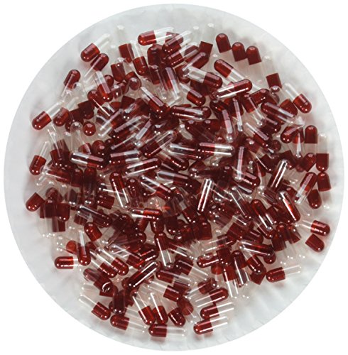 PurecapsUSA - 1,000 Size 00 Fillable Red/Clear Empty Gelatin Capsules