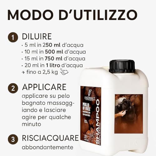 Shampoo Naturale al Mallo di Noce per Cani con Manto Scuro – FluidoPet – Riflessi Mogano & Nutrizione Profonda. Ideale per cane Barbone, barboncino, Schnauzer, Cocker Nero,