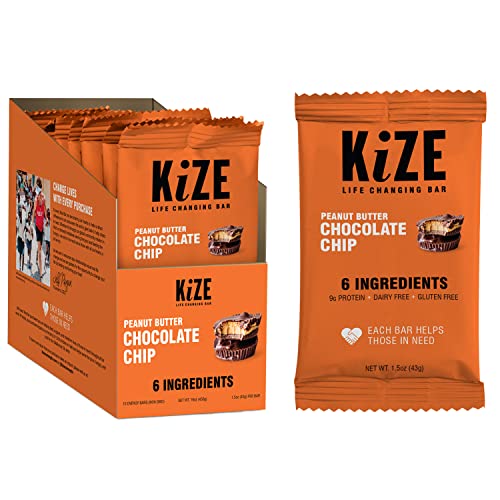 KiZE Energy Bar, Peanut Butter Chocolate Chip, 6