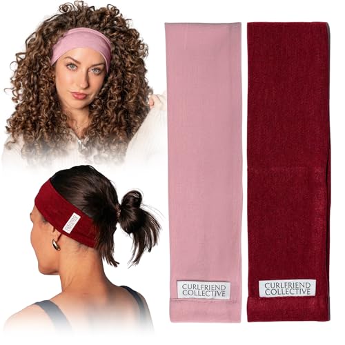 Curlfriend Collective No Sweat Headbands for Women Non Slip Workout Headband for Gym Yoga & Running Soft Sweat Band Breathable TENCEL Wool Blend Comfortable Fit for All Hair Raspberry/Pink
