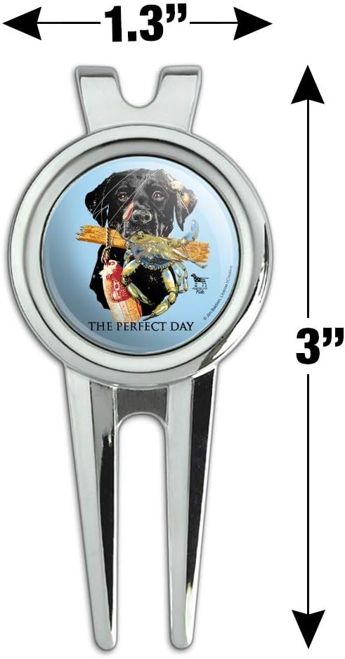 review GRAPHICS & MORE The Perfect Day Black Lab Labrador Dog Buoy Crab Fishing Golf Divot Repair Tool and Ball Marker