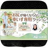【MONOQLOベストバイ受賞ブランド／理学療法士監修】 車椅子用 クッション 座布団 介護 低反発 【 お尻が痛くならない Ｘ正しい姿勢を保つ】立体成型 洗えるカバー 滑り止めつき 高密度モールドウレタン使用 1枚 SeaBirds （ブラック）