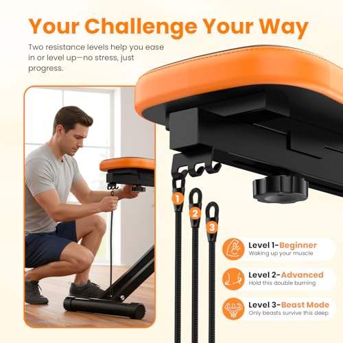 Image of OWLSKY Squat Rowing Machine for Home Workout, Foldable Squat Assist & Row Trainer with LCD Monitor, 3 Resistance Bands, Adjustable Seat, Heavy Duty 350 lbs, Full-Body Fitness Equipment