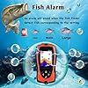 LUCKY Portable Fish Finder Transducer Sonar Sensor 147 Feet Water Depth Finder LCD Screen Echo Sounder Fishfinder with Fish Attractive Lamp for Ice Fishing Sea Fishing