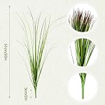 16PCS Plantes artificielles Faux Bushes Artificiels Arbustes Blé Herbe Greenery Artificial Greenering Tems Fausses plantes de plein air pour la maison Plastique Extérieur UV Herbe faux résistante (16)
