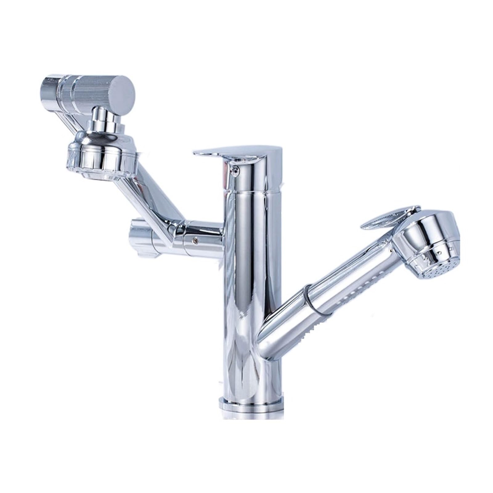 Robinet de salle de bain chrome rotatif 1080° mitigeur chic et durable