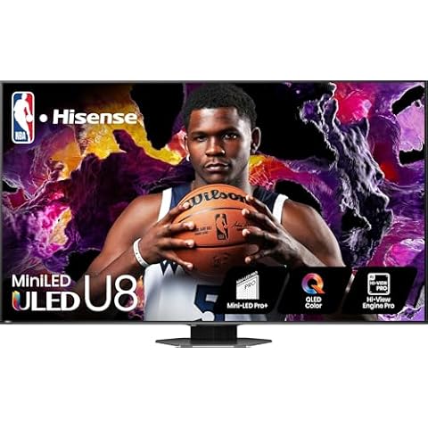 Hisense U8 Series 65U8N 65-Inch ULED 4K Smart TV | Mini-LED Pro | QLED | 3000 Nits | 144Hz | Motion Rate 480 | Dolby Vision IQ · Atmos | Full Array Local Dimming | 2.1.2 Ch Surround Sound | Google TV Cover