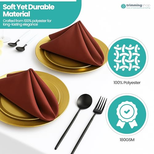 Serviettes en polyester réutilisables 50,8x50,8 cm pour salle à manger et banquet de mariage