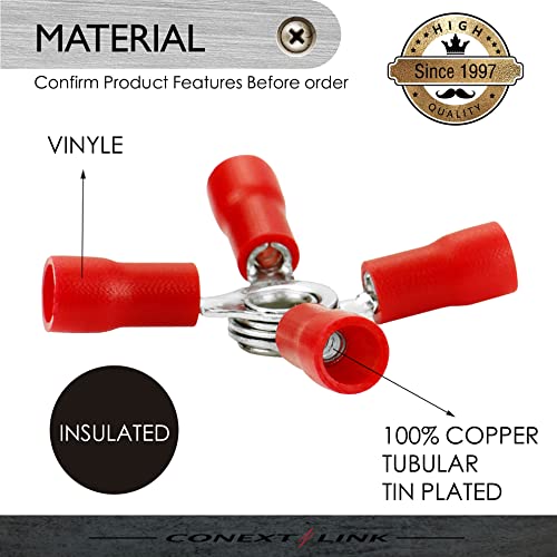 Conext Link BC4V-R10 10 Wire Crimp 4 Way X Ring Butt Connector Terminal Vinyl Red 22-18 Awg Gauge Ga (18250) thumb #1