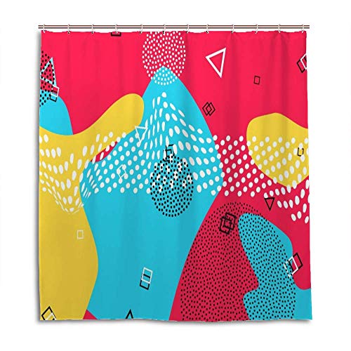 Rideau de douche avec crochets polyester lavable motif pêche 183x183 - 2