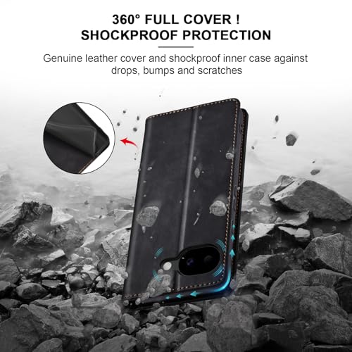 Image of Jasonyu Flip Wallet Case for Google Pixel 10A,Black
