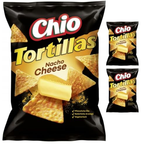 Chio Nacho Käse Chips - Tortillas Nacho Cheese 110 Gramm X 3 Stück mit Pufai