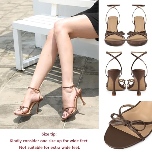 Image of iiimmu Women's Bow Heels 4 IN Stiletto Heeled Sandals for Women | Round Open Toe