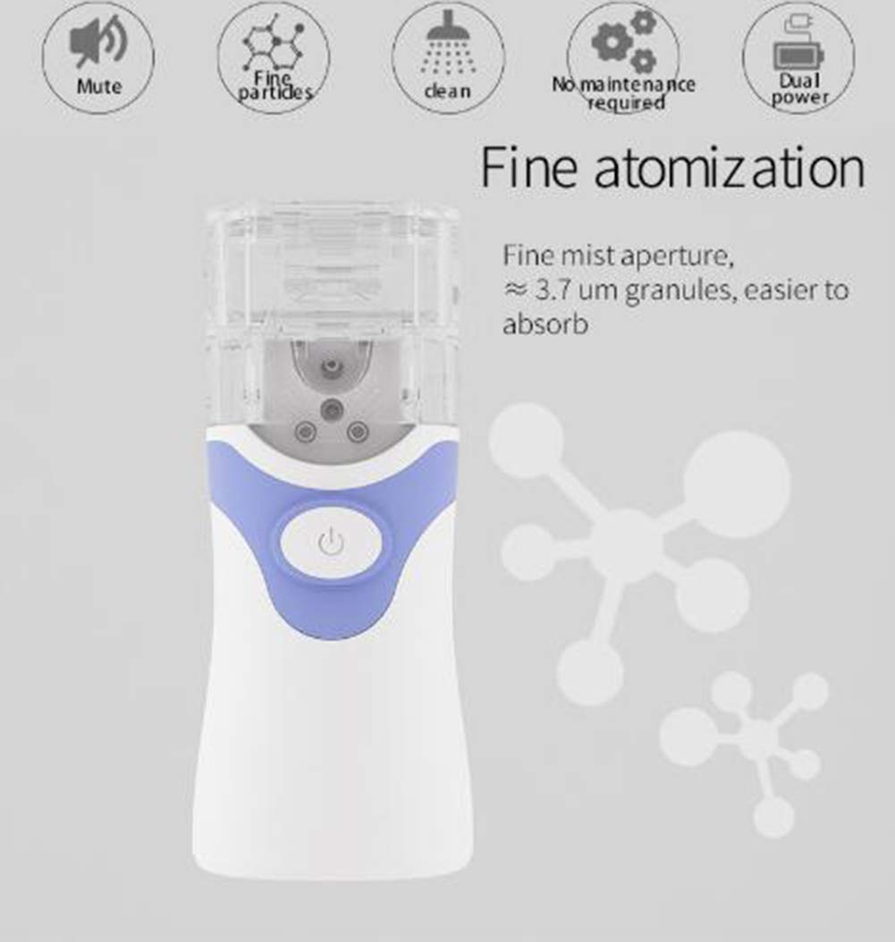 Mini portátil de vapor inhalador máquina de mano humidificador vaporizador de aire fresco Viajes niebla inhalador para Adultos y Niños,Gris