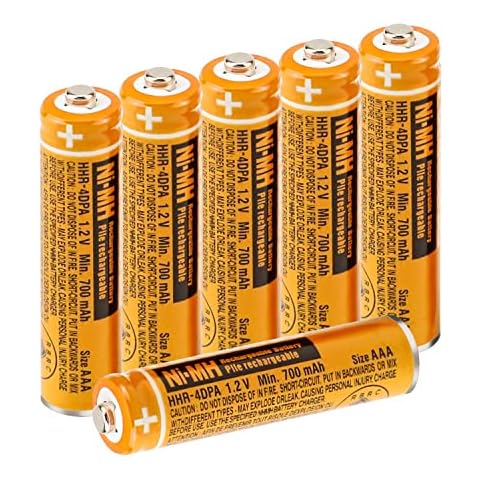 6 Pilas Recargables AAA 700mah 1.2v para Teléfonos Inalámbricos Cover
