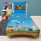Super Mario Winter-Bettwäsche Set für Jungen · Kinderbettwäsche 135x200 80x80 cm aus...