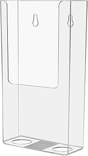 Marketing Holders Brochure Holder Display 3.75 Inches Wide Wall Mount Small TriFolds Bin Folded Flyers Maps Menus Clear Acrylic Organizing Rack for Medical Offices and Museums