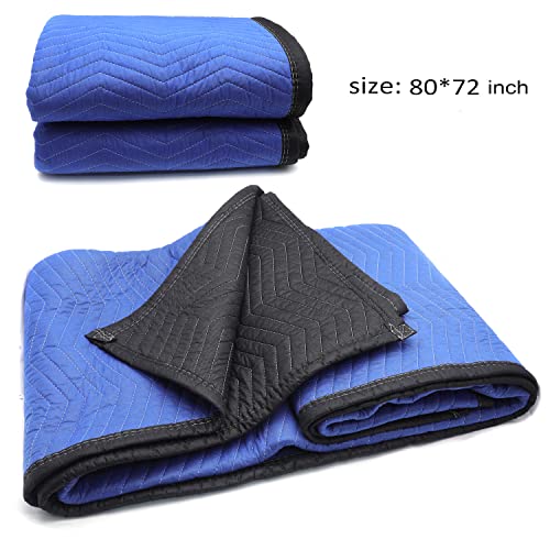 Image of HTTMT- 72x80 2PCs Extra Thick Furniture Moving Packing Blanket For Shipping Furniture Pads [P /N :ET-HOME004A X2PC-BLUE]