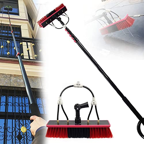 YQJYNVB Outdoor Pole, Extendable Water Fed Pole Kit with Hose Spray, 3.6-12M Water Fed Telescopic Brush, Solar Panel Cleaning Equipment for Cleaner Outdoor Window,12FT/3.6M