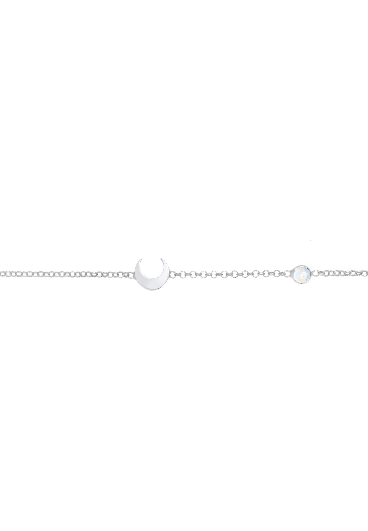 Elli Collana Donne Filigrana di Base Minimale con Pietra di Luna in Argento Sterlino 925