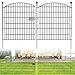 Decorative Garden Fence with Gate, 5 Panels - 32 in (H) x 11.8 ft (L) No Dig Dog Fence Outdoor for Yard, Rustproof Tall Garden Fencecing Panels, Animal Barrier Suitable for Yard Border, Patio