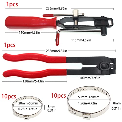 Cv Joint Boot Clamp Pliers Atv Cv Axle Boot Clamp Pliers Tool Kit With Cv Boot Band Pliers & 20Pcs Crimp Bands-Ear For Most Car #TOP7