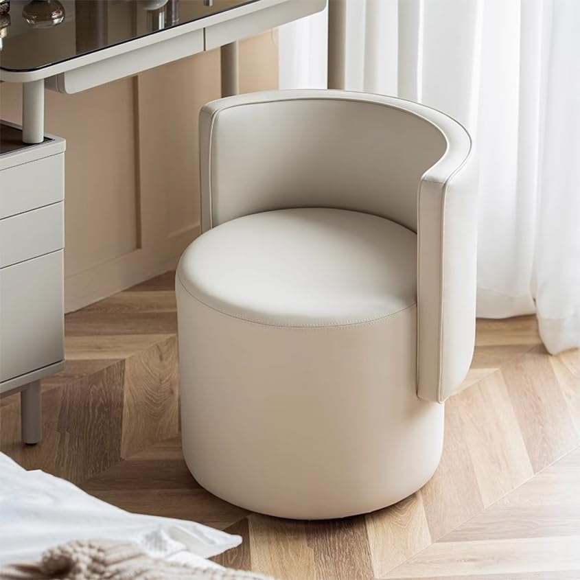 Sgabello da trucco rosso con schienale, elegante sedia girevole per bagno, camera da letto e salone, soluzione comoda per sedersi, taglia A