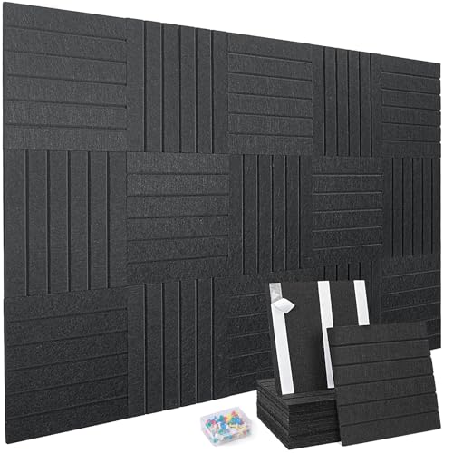 15 Pack Felt Bulletin Board Tiles (12x12 Inch) Self Adhesive