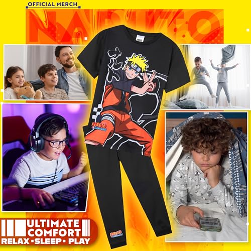 Naruto Boys Pajamas 2 Piece Set for Kids Teens with T Shirt Pajama Pants Soft Breathable Anime PJ Set Loungewear Gifts3