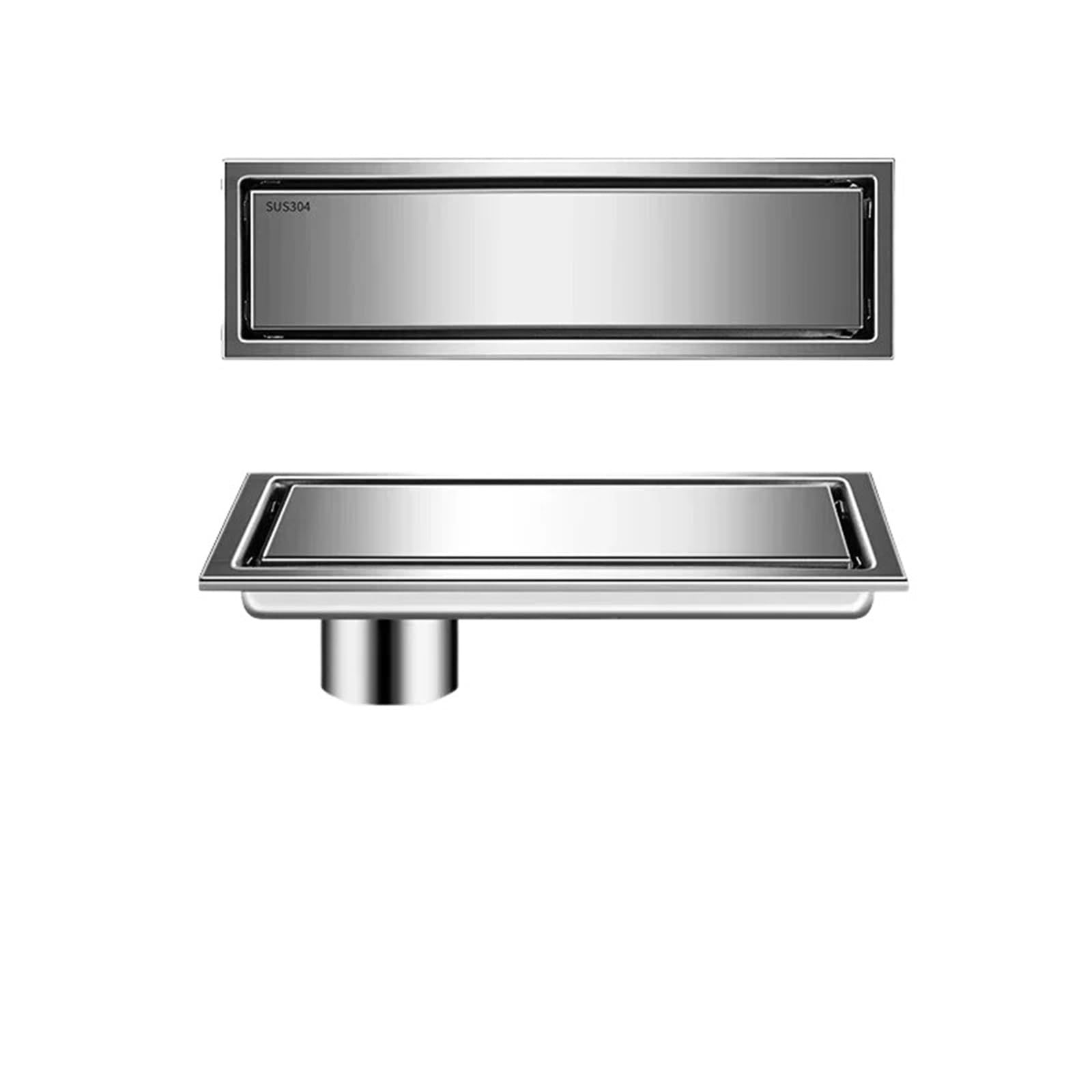 Drain de sol invisible contre mauvaises odeurs et stagnations en acier inoxydable 60cm