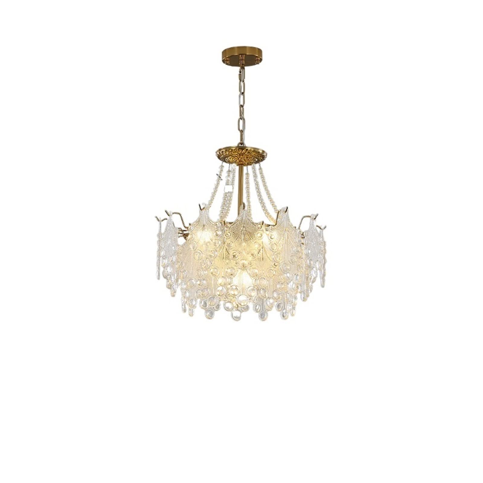 ASerZenith Chandeliers French Light Luxury Living Room Chandelier Pastoral Bedroom Lamp Villa Hall Lamp Nordic Net Red Creative Restaurant Chandelier,Hanging Light,Red-C 50Cm Diameter