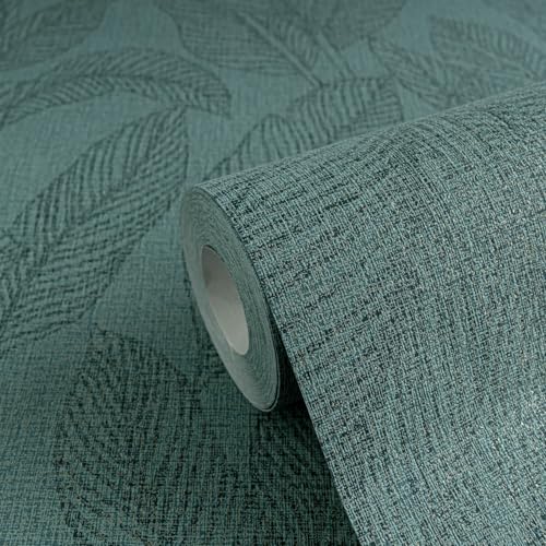 Papel pintado no tejido verde oro petrol Profhome floral 790644-GU 3