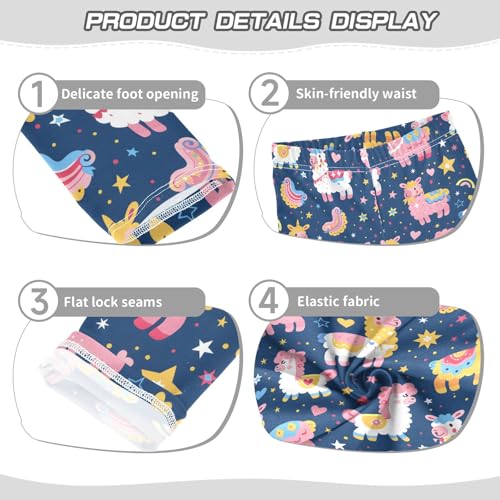 Colorful Cute Alpacas T Girls Leggings Athletic Pants Tights Stretch Bottom3