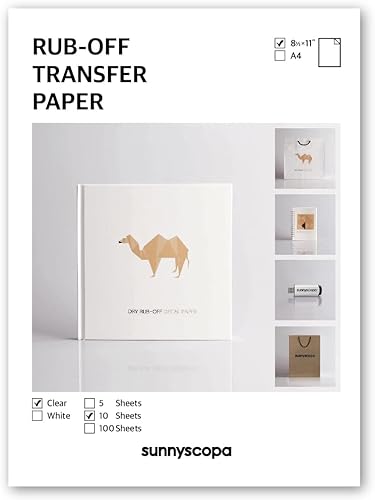 Sunnyscopa Inkjet Rub-off Transfer Paper 8.5"x11" Transparente papel fotográfico, Transparente