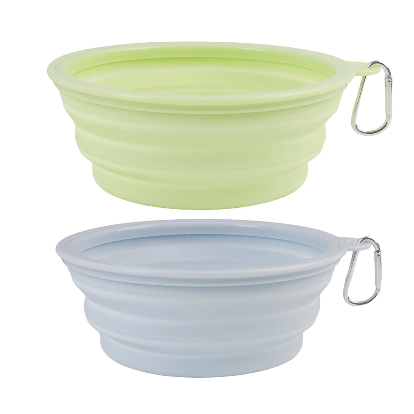 2pcs Tazón Plegable para Perros,Cuenco Plegable portátil,Travel Bowl,Plato comedero portatil con mosquetón,1000 ml, para Viajes, Senderismo y Camping, Incluyen Mosquetón para Fácil Transporte