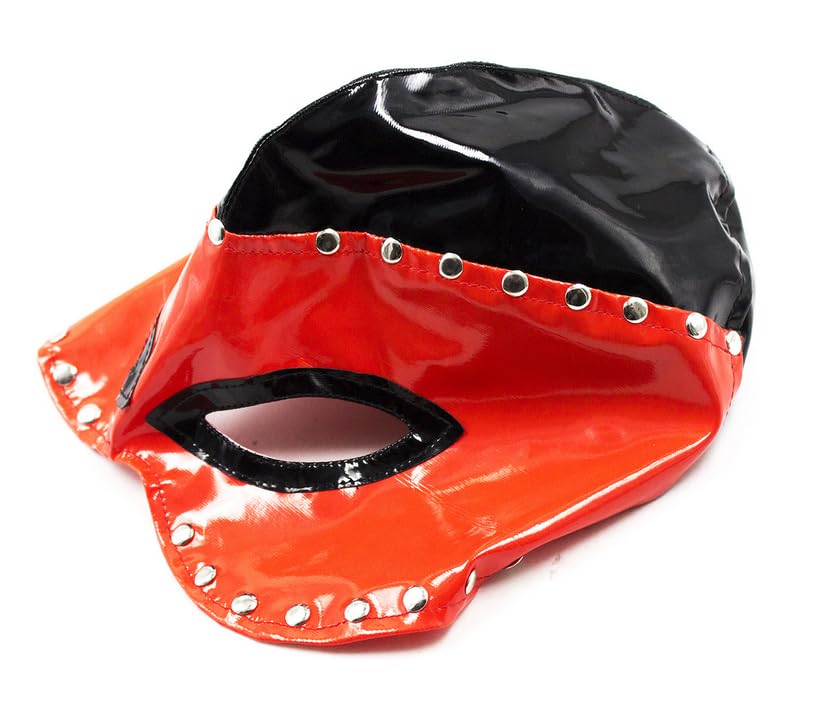 JNGUOSICN PU Leather Mask Full Cover Hood Masks Opened Mouth Show Eyes Face Mask Cosplay Costume Hood Headgear Wet Look Role Play Headwear for Couple Game Party Carnival - Image 4