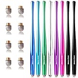Dimples Excel Slim Waist Stylus with 6mm Fiber Tips (8pcs - Aqua Blue/Dark Blue/Pink/Silver/Purple/Green/2 Black)
