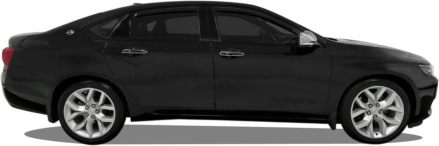 Chrome Delete Blackout Vinyl Overlay for 2014-2020 Chevy Impala Window Trim (Satin Black)