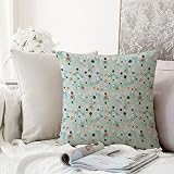 Taies d'oreiller décoratives,Abstrait Coloré Circulaire Grands Pois Bubble Happy Hipster Fun Print Vert Menthe,d'oreiller Maison Voiture Canapé Chambre 45 x 45CM
