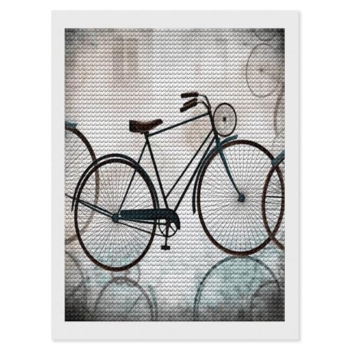 Kit de pintura de diamantes de bicicleta retro con gemas redondas para adultos