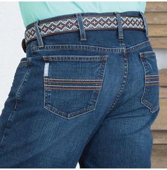 Cinch Men's Silver Label Dark Wash Mid Rise Slim Straight Performance Jeans Dark Stone 31W x 38L3