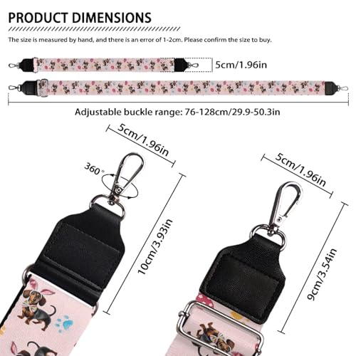 Image of GLENLCWE Dachshund Mushroom Purse Straps Replacement Crossbody Adjustable Bag Strap for Purses, Wide Shoulder Strap for Women Guitar Purses