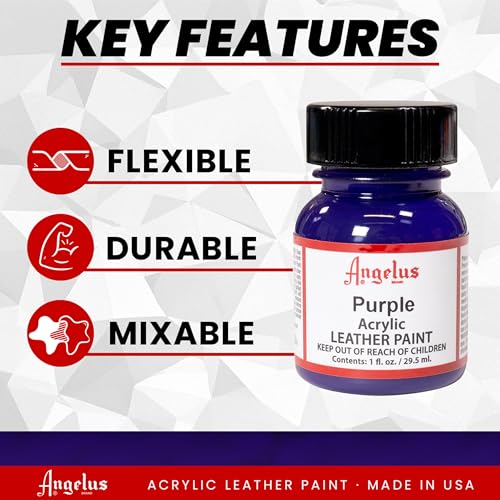 Image of Angelus Acrylic Leather Paint, Purple, 1 oz.
