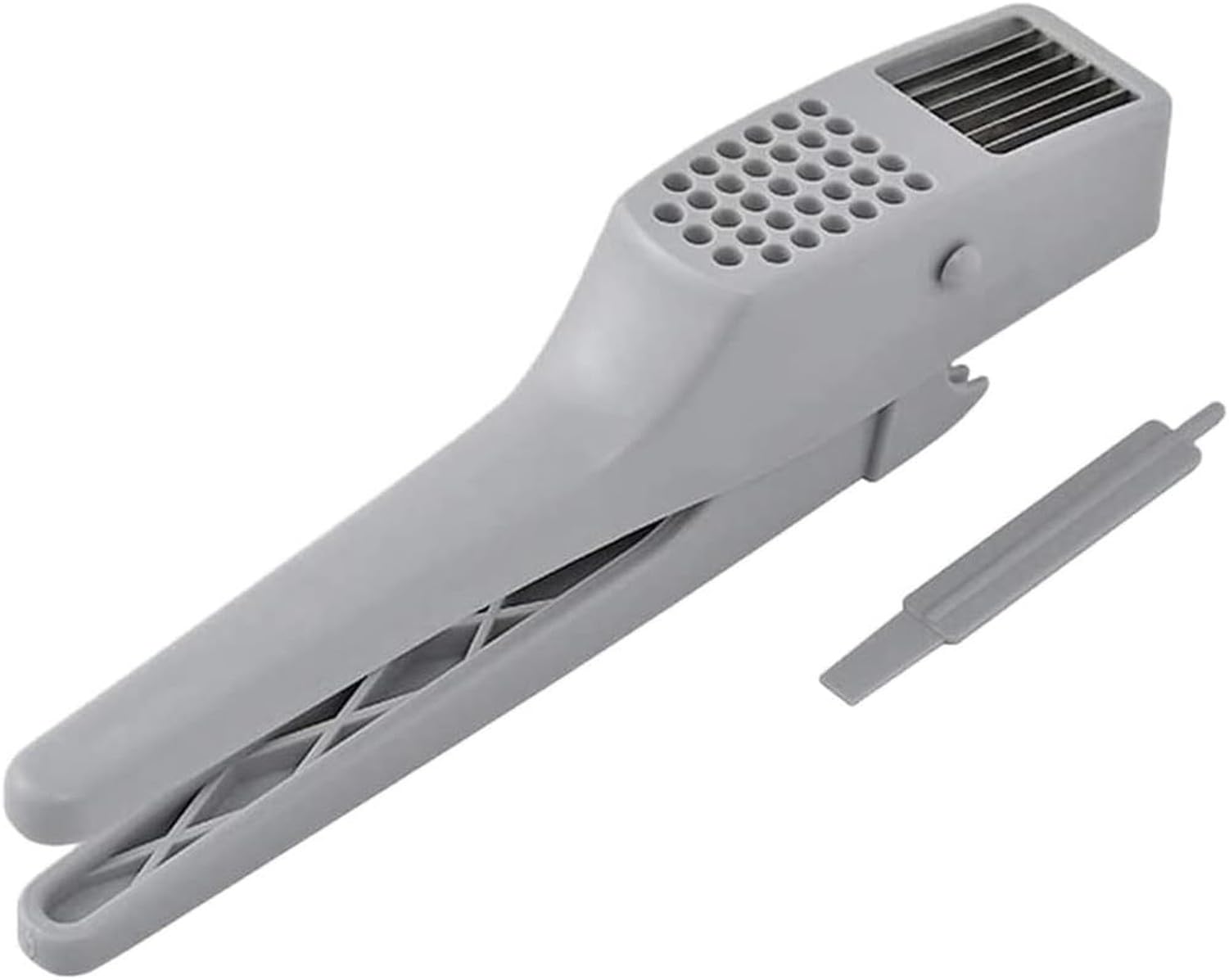 WOMGKDA 2 in 1 Garlic Press Crusher and Slicer, Easy Squeeze Ginger Mincer for Mess-Free Crushing without Flying Cloves in Kitchen, a, 22.5 * 7 * 3.5cm